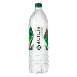 Acilis Water 1.5 litre bottle on a transparent background